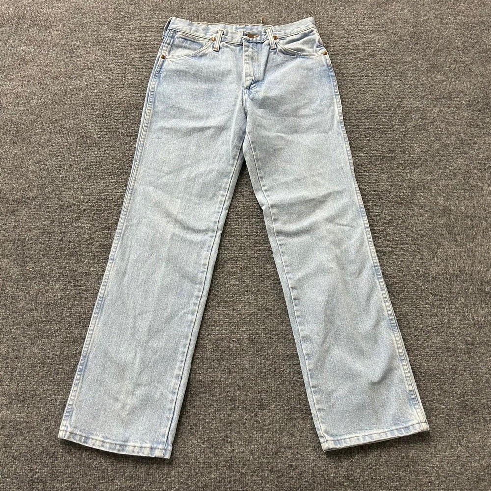 Wrangler Jeans Mens Size 29x30 Light Wash Straight Leg USA Vintage Cowboy Cut